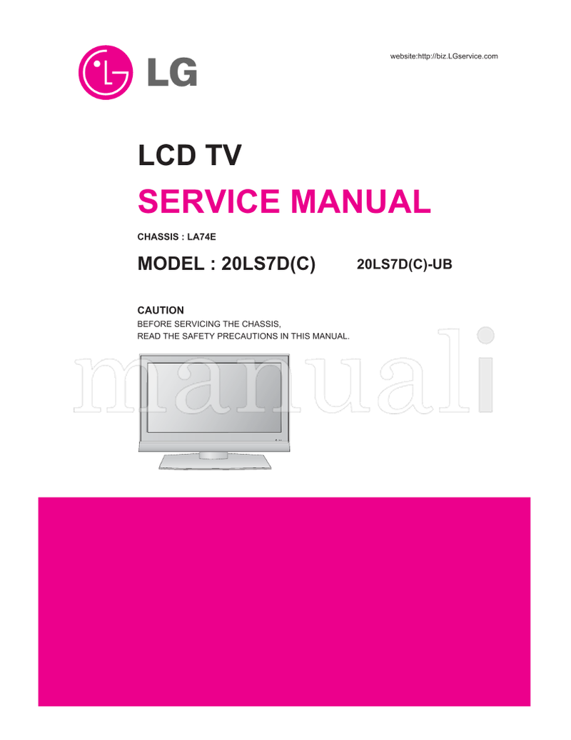 LG LA74E (36 pages) TV Service Manual