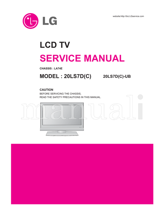 LG LA74E (36 pages) TV Service Manual