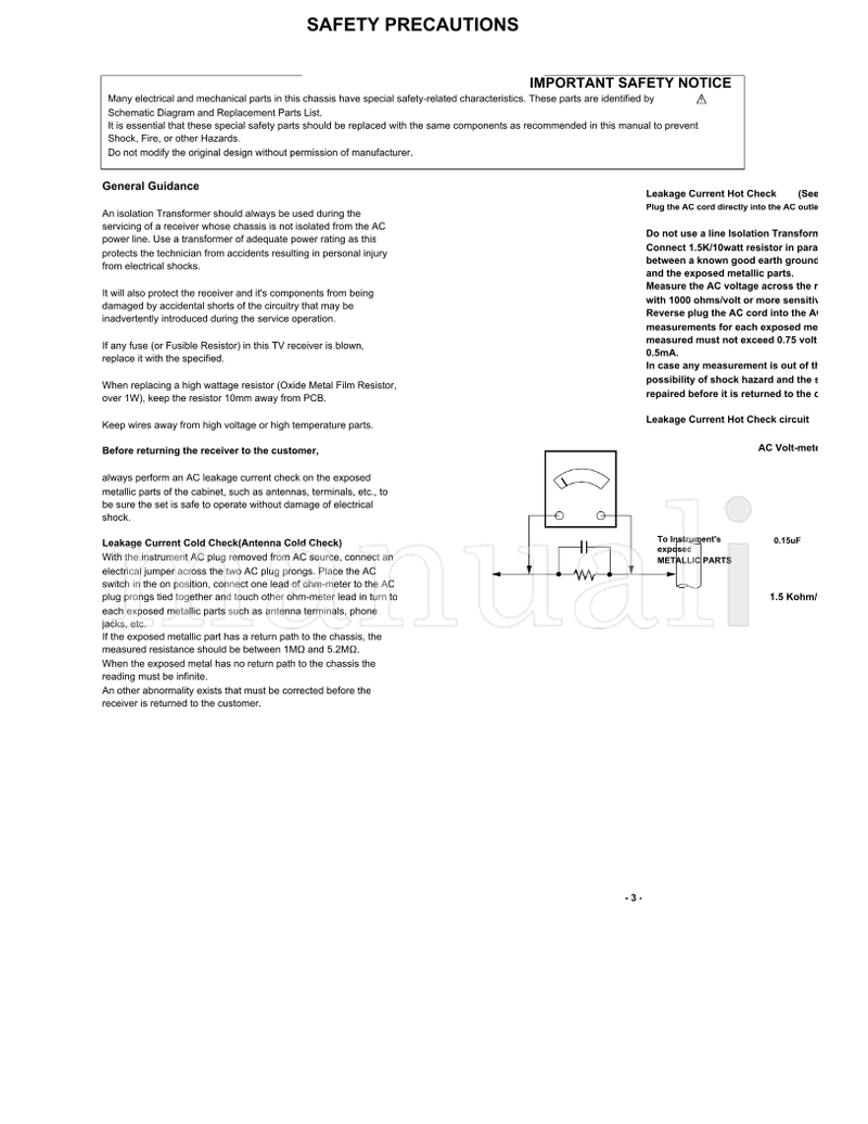 LG LA74E (36 pages) TV Service Manual