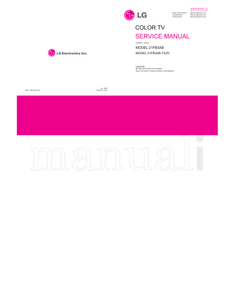 LG MFL42451232 CW81A 21FB3AB 21FB3AB-T3 (22 pages) TV Service Manual