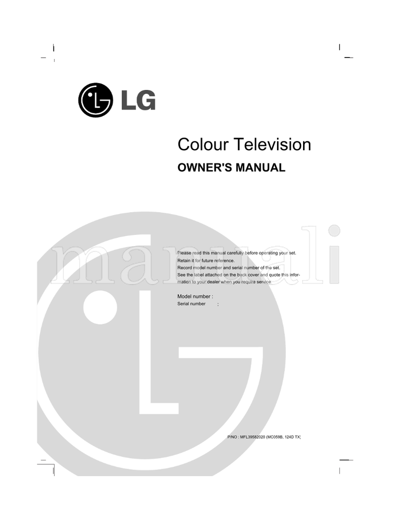 LG 21FC2RB (20 pages) TV Operating Manual