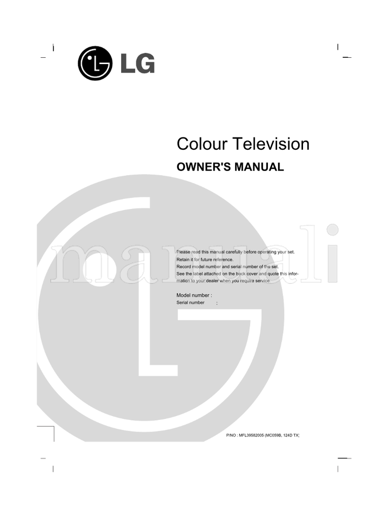 LG 21FC2RG (20 pages) TV Operating Manual