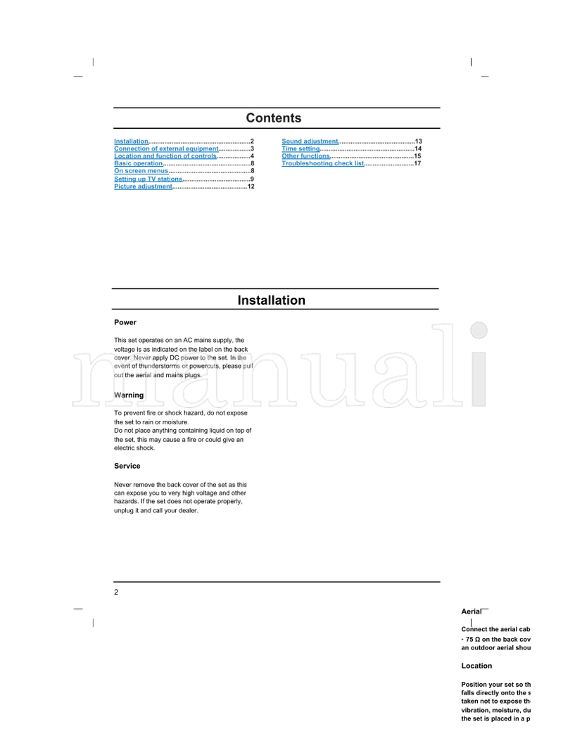 LG 21FC9 Series21FD6 Series (18 pages) TV Operating Manual