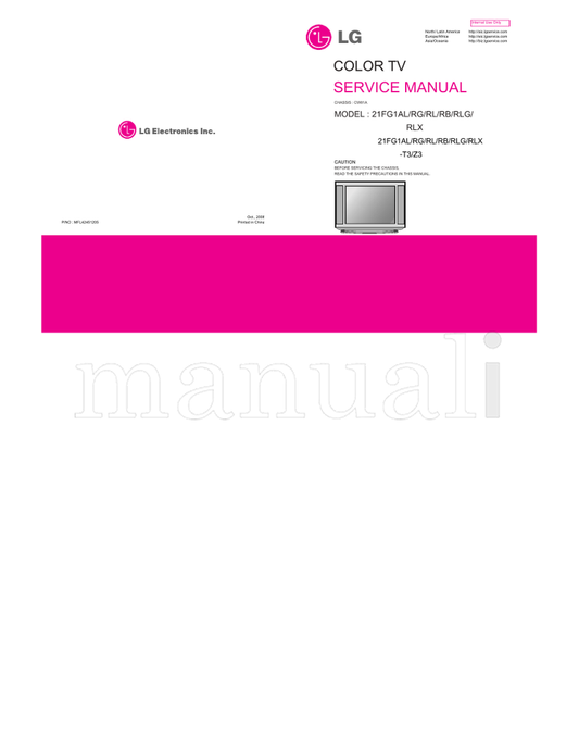 LG MFL42451205 CW81A 21FG1AL (22 pages) TV Service Manual