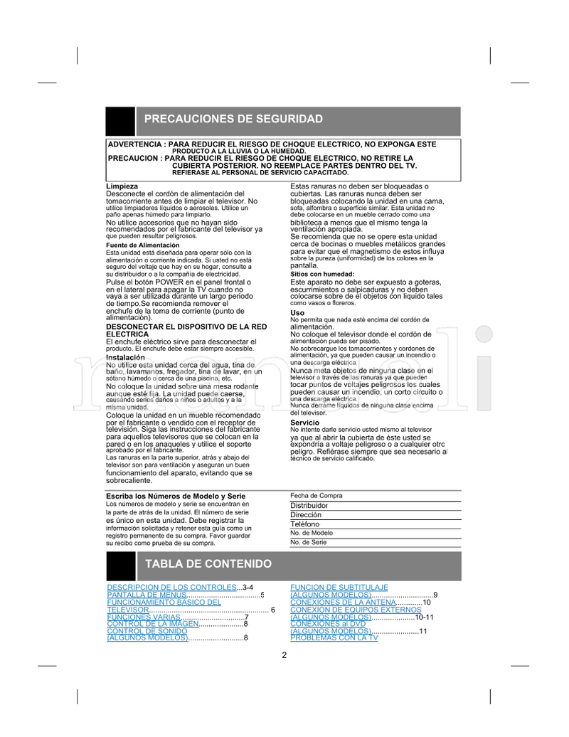 LG 21FJ8RD (24 pages) TV Operating Manual