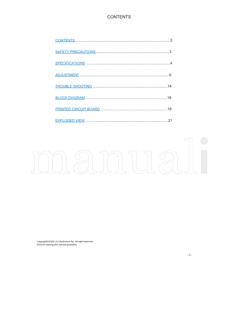 LG MFL42115606 CW81B 21FK2RL RGUL-T4 (23 pages) TV Service Manual
