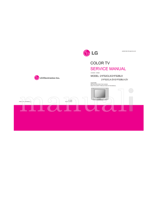 LG CW62B 21FS2CLX 21FS2BLX 21FS2CLX-ZV 21FS2BLX-ZV (29 pages) TV Service Manual