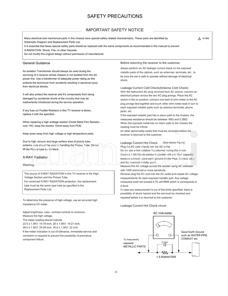 LG CW62B 21FS2CLX 21FS2BLX 21FS2CLX-ZV 21FS2BLX-ZV (29 pages) TV Service Manual