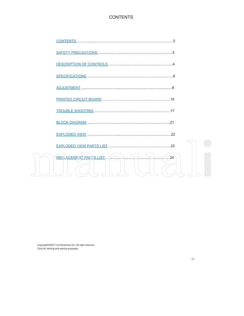 LG 38289S0050K MC-059C 21FS7RG (31 pages) TV Service Manual