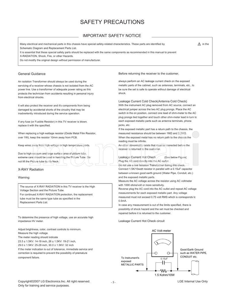 LG 38289S0050K MC-059C 21FS7RG (31 pages) TV Service Manual
