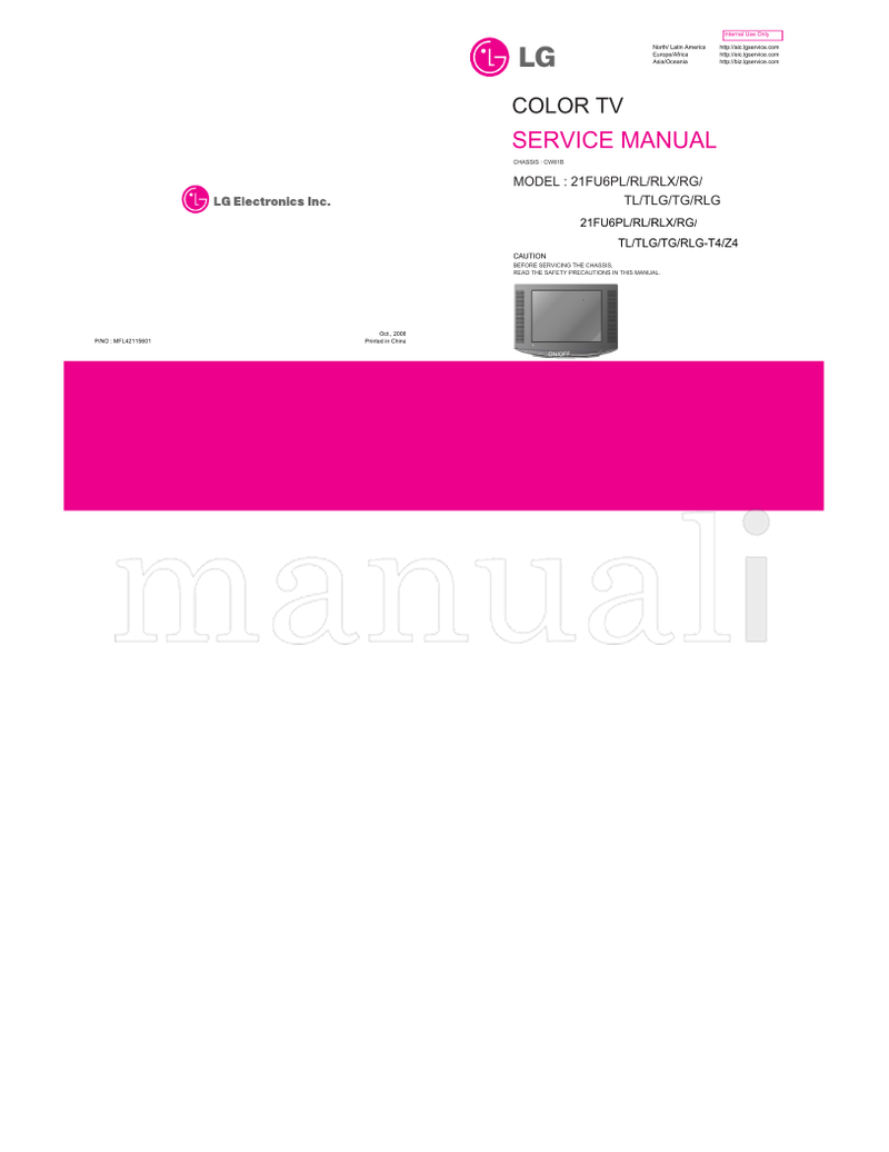 LG MFL42115601 CW81B 21FU6PL RLG-T4 (23 pages) TV Service Manual