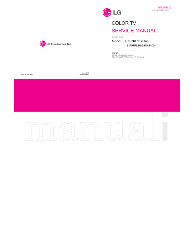 LG MFL42115604 CW81B 21FU7RL (22 pages) TV Service Manual