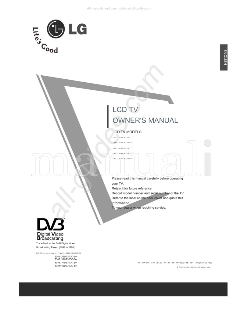 LG 2230 Seires (96 pages) TV Operating Manual