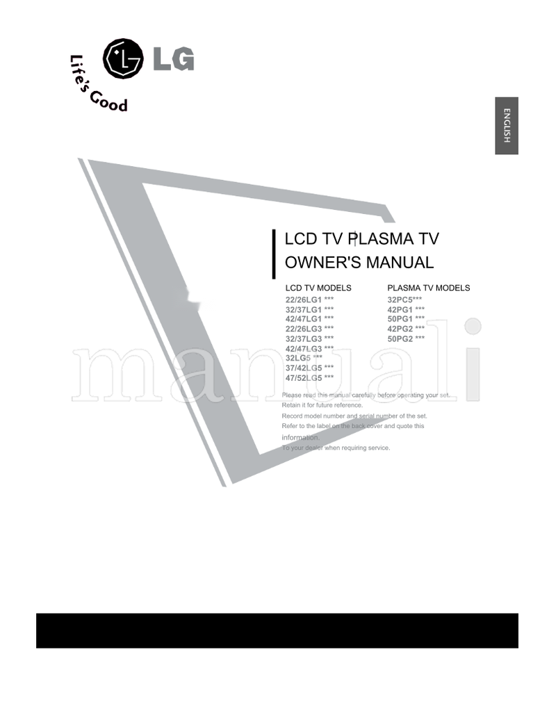 LG 32PC5*** (118 pages) TV Operating Manual