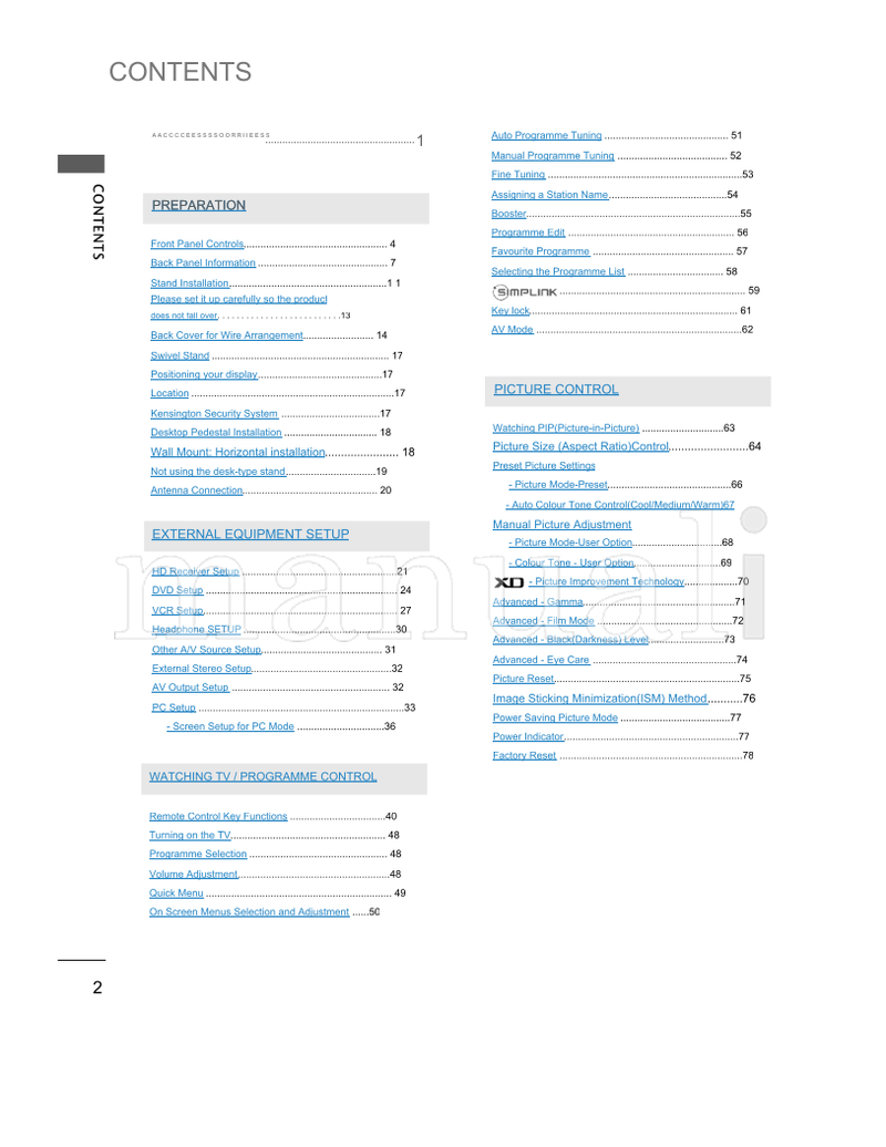 LG 2230RTA (118 pages) TV Operating Manual