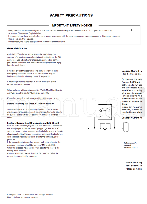 LG LD91M 22LG3100 MFL50326829 22LG3100-ZA (67 pages) TV Service Manual