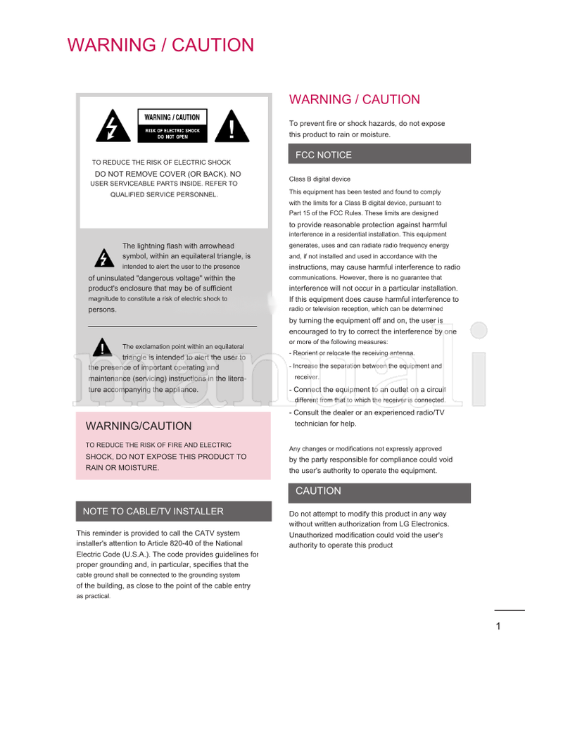 LG 22LG3DDH 26LG3DDH 32LG3DDH 42LD6DDH (93 pages) TV Operating Manual