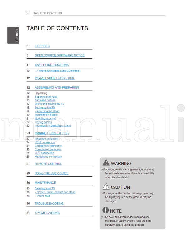 LG LS34** LM34** CS46** CS47** MFL67360813 (136 pages) TV Operating Manual