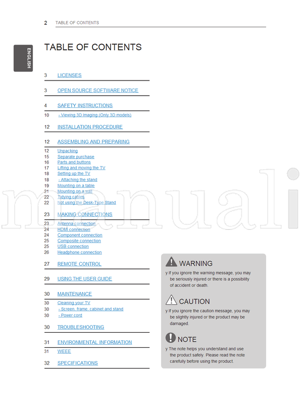 LG LS34** LM34** CS46** CS47** MFL67360812 (36 pages) TV Operating Manual