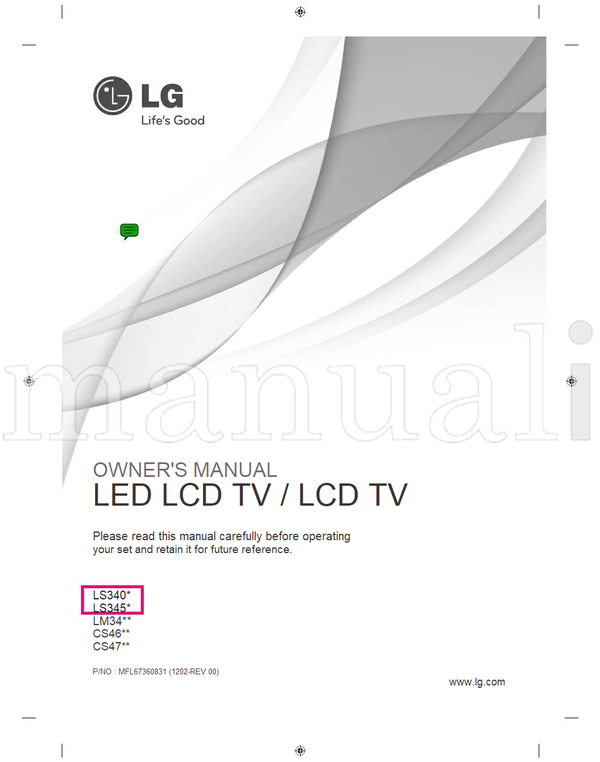 LG 22CS470-TA 22CS47** MFL67360831 (46 pages) TV Operating Manual