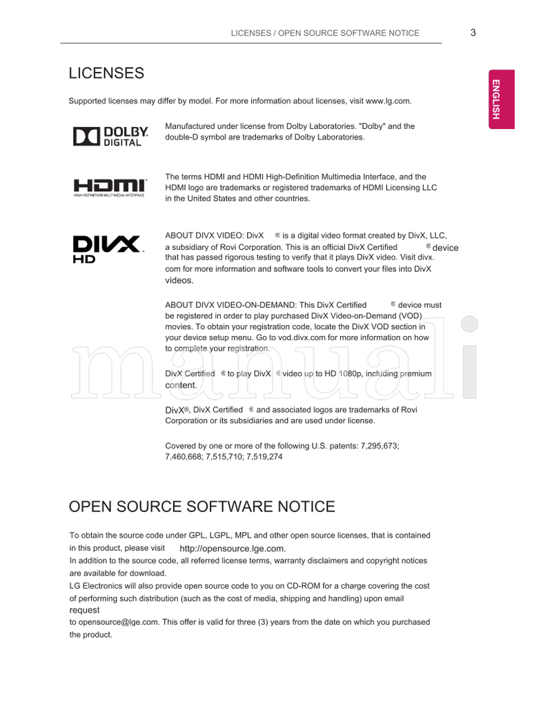 LG 22LB480A (44 pages) TV Operating Manual