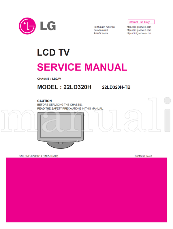 LG LB0AV 22LD320H MFL67223419 22LD320H-TB (37 pages) TV Service Manual
