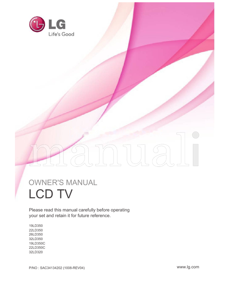 LG 19LD350 22LD350 26LD350 32LD350 19LD350C 22LD350C 32LD320 (134 pages) TV Operating Manual