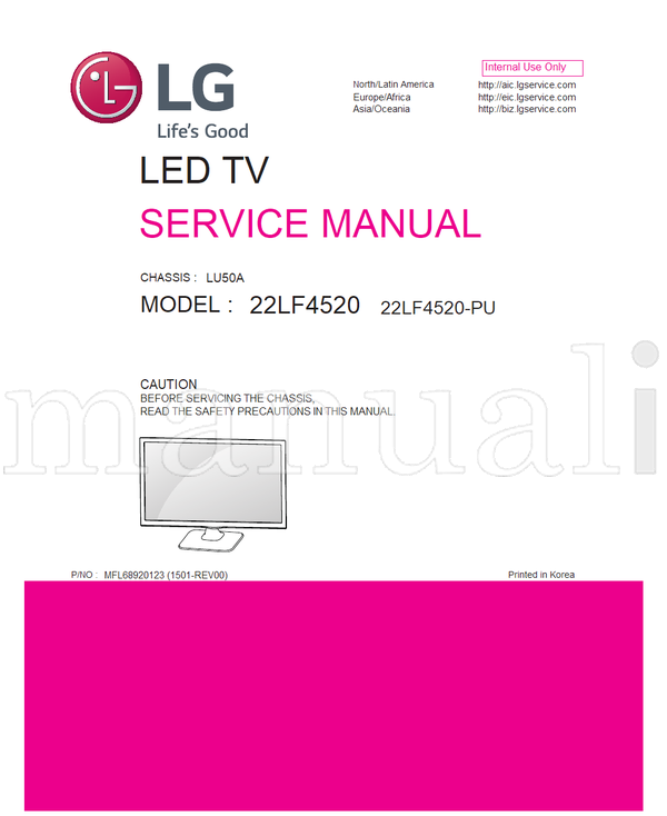 LG MFL68920123 LU50A 22LF4520 22LF4520-PU (26 pages) TV Service Manual