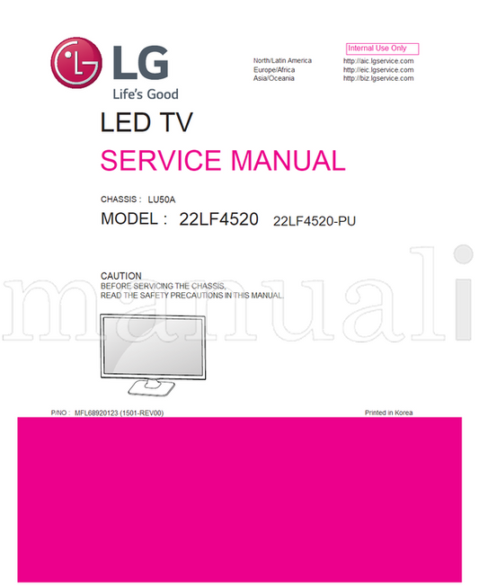 LG MFL68920123 LU50A 22LF4520 22LF4520-PU (26 pages) TV Service Manual