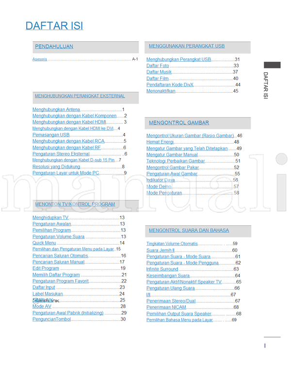 LG 22LK3** 32LK4** 26LK3** 42LK4** 32LK3** 19LV2** 22LV2** (220 pages) TV Operating Manual