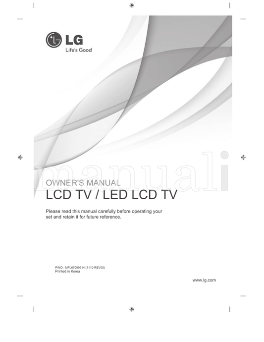 LG 22LK33 Series (128 pages) TV Operating Manual
