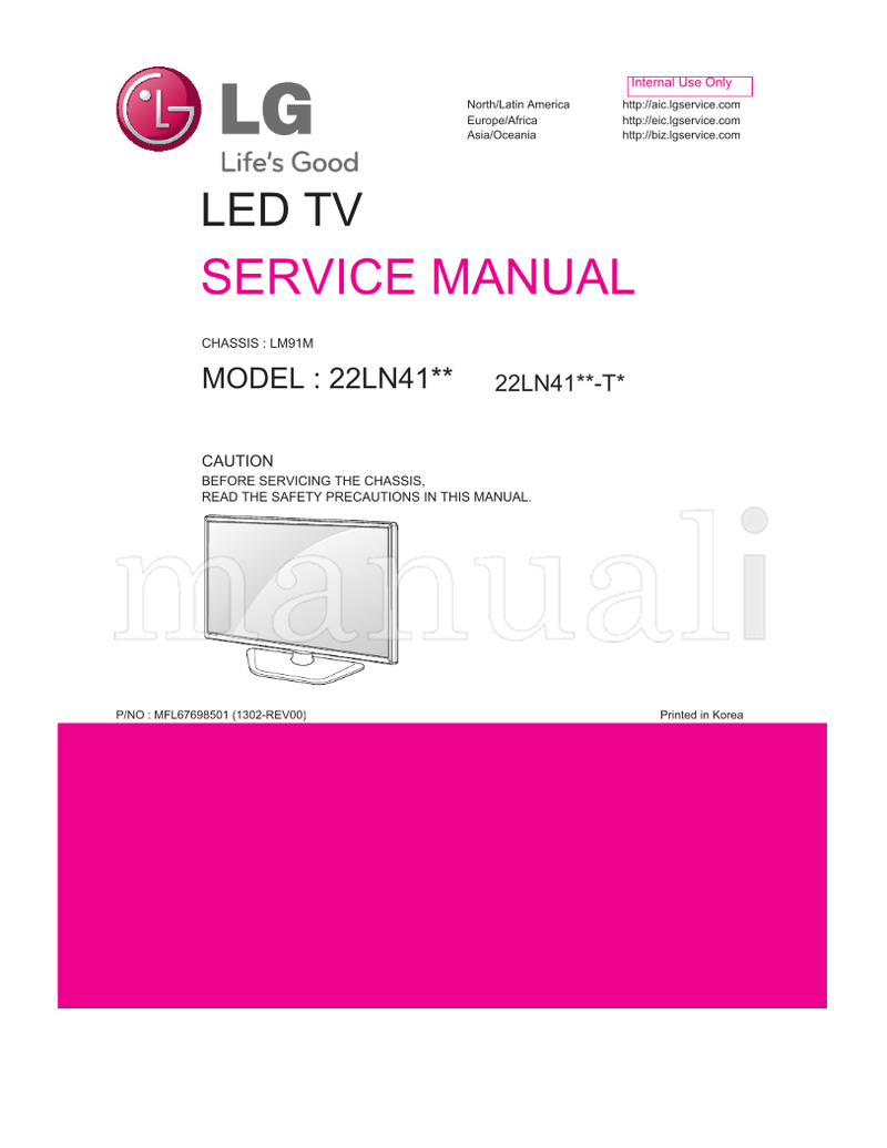 LG LM91M 22LN41** MFL67698501 22LN41**-T* (33 pages) TV Service Manual