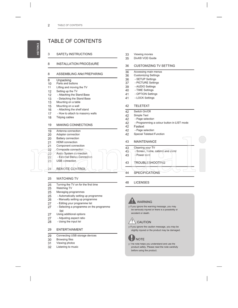 LG LN41** LN405* LN406* LN51** MFL67782403 (50 pages) TV Operating Manual