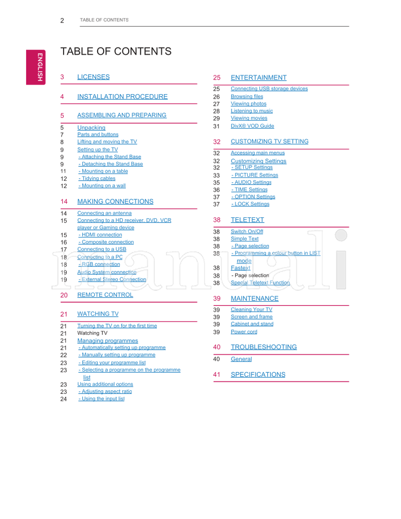LG 22LN4300 24LN4300 (46 pages) TV Operating Manual