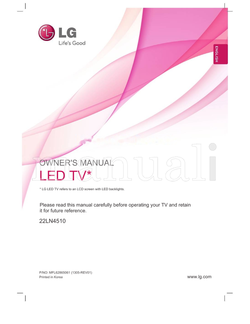 LG 22LN4510 MFL62865061 (64 pages) TV Operating Manual