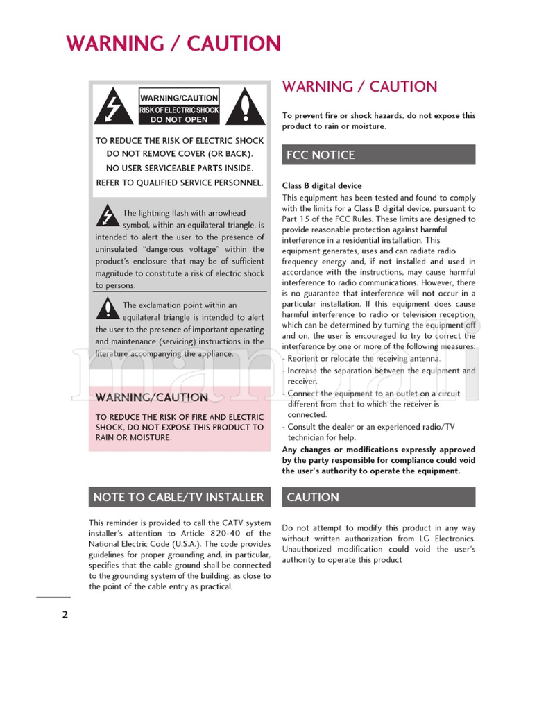 LG 22LQ630H 26LQ630H 32LQ630H 42CQ610H (125 pages) TV Operating Manual