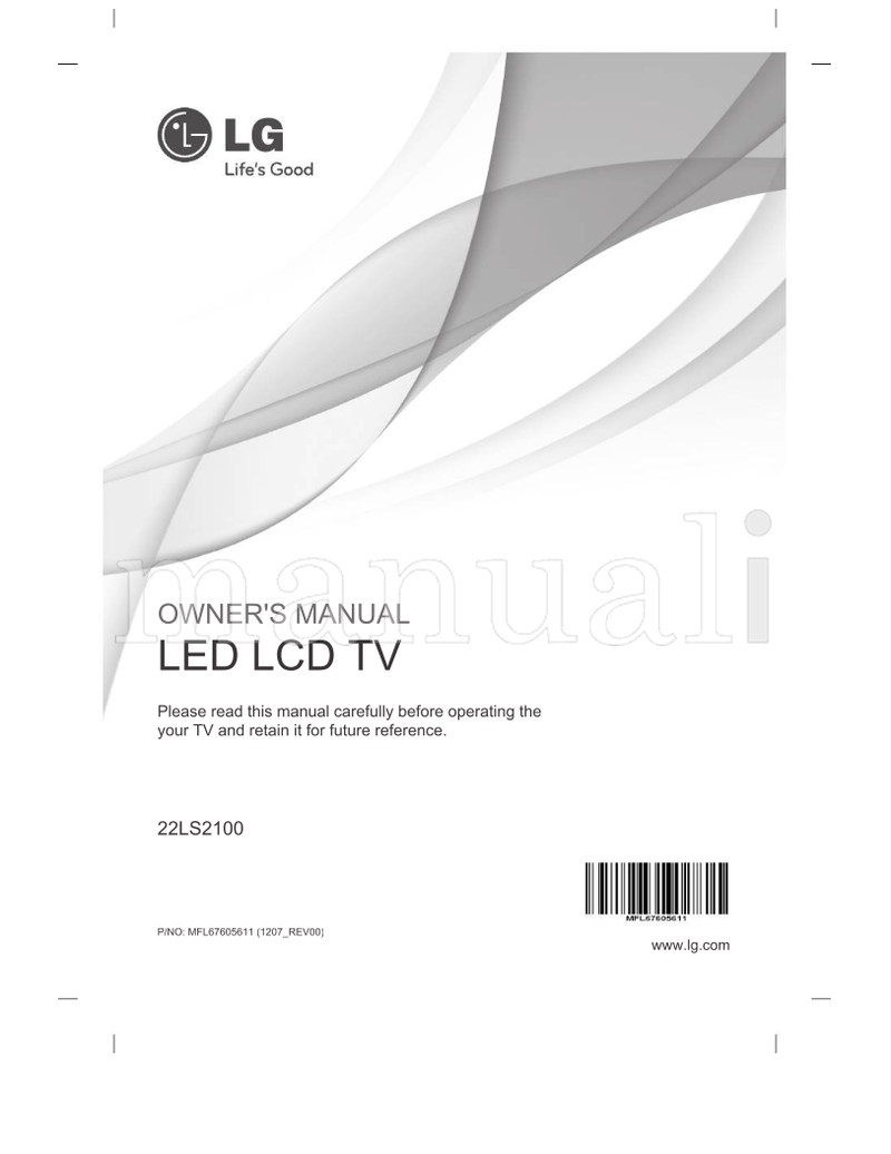 LG 22LS2100-TA 22LS2100 MFL67605611 (58 pages) TV Operating Manual