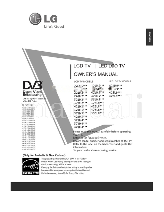 LG 22LU5 Series (164 pages) TV Operating Manual