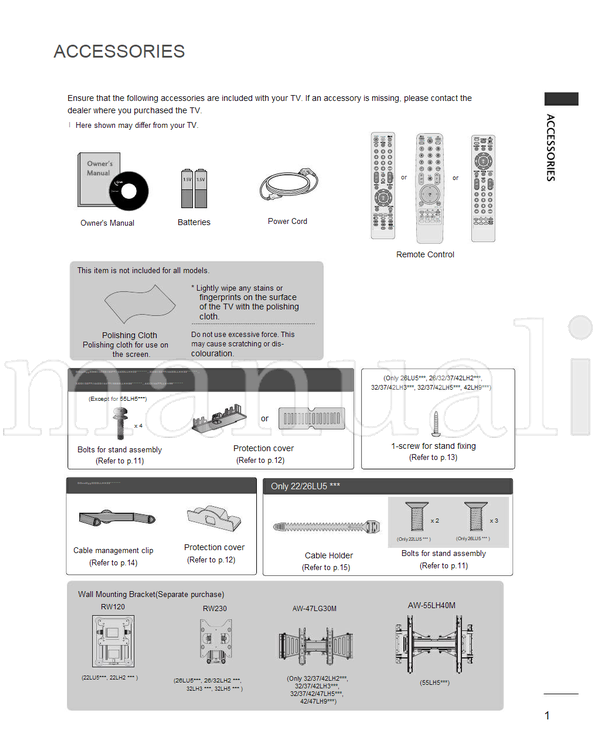 LG 22LU50FD 26LU50FD 22LH20D 26LH20D 32LH20D 37LH20D 42LH20D (156 pages) TV Operating Manual