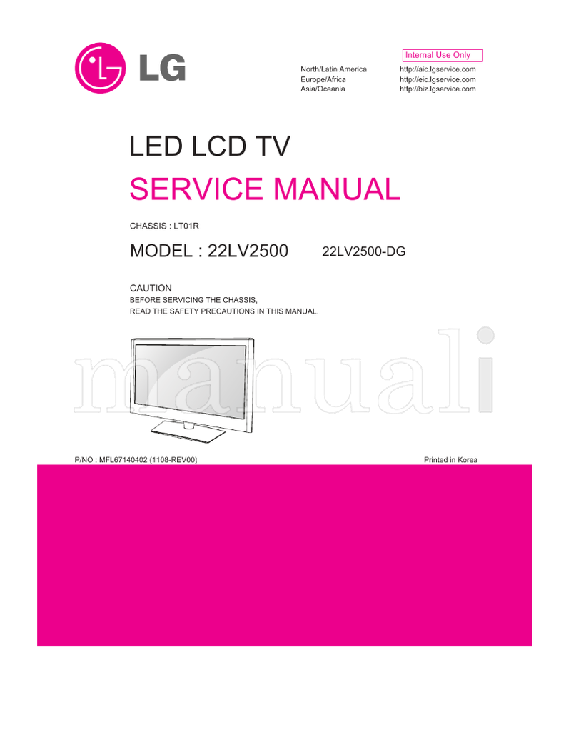LG LT01R 22LV2500 22LV2500-DG (59 pages) TV Service Manual