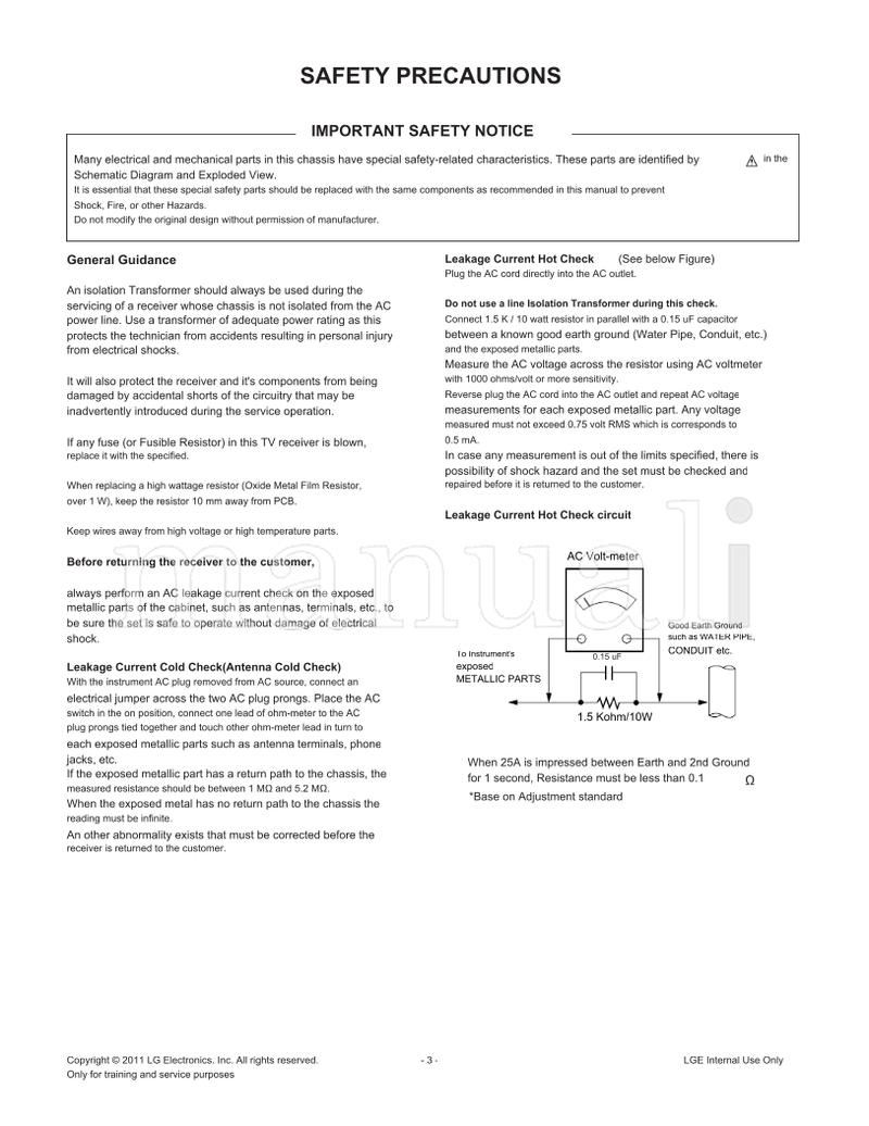 LG 22LV2510 (61 pages) TV Service Manual
