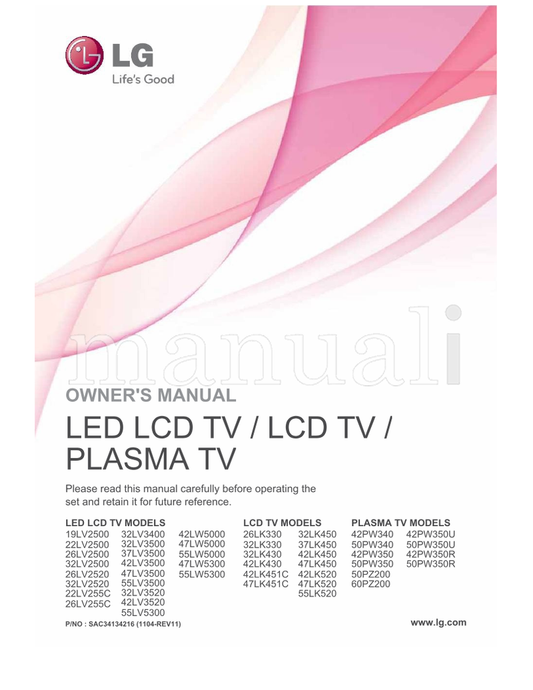 LG 22LV255C (126 pages) TV Operating Manual