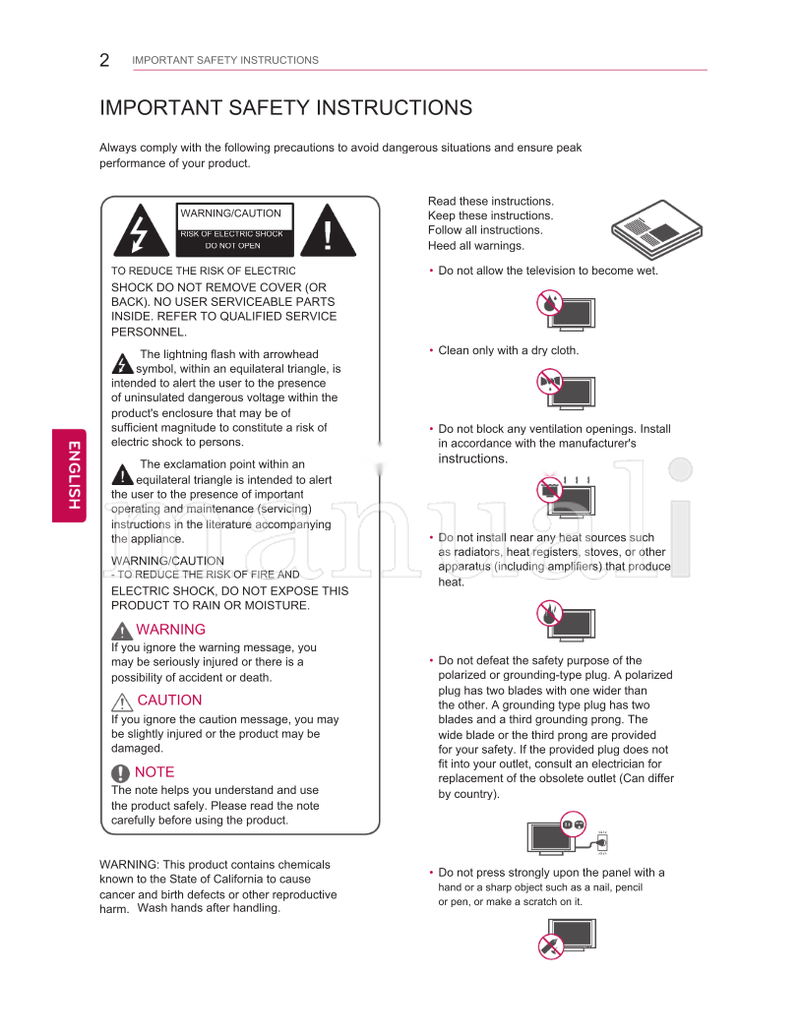 LG 22LY340C 42LY340C 29LY340C 47LY340C 32LY340C 55LY340C (40 pages) TV Operating Manual