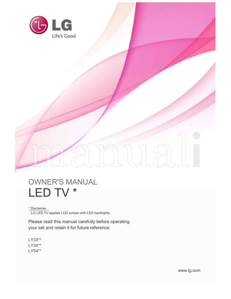 LG LY33** LY34** LY54** (31 pages) TV Operating Manual
