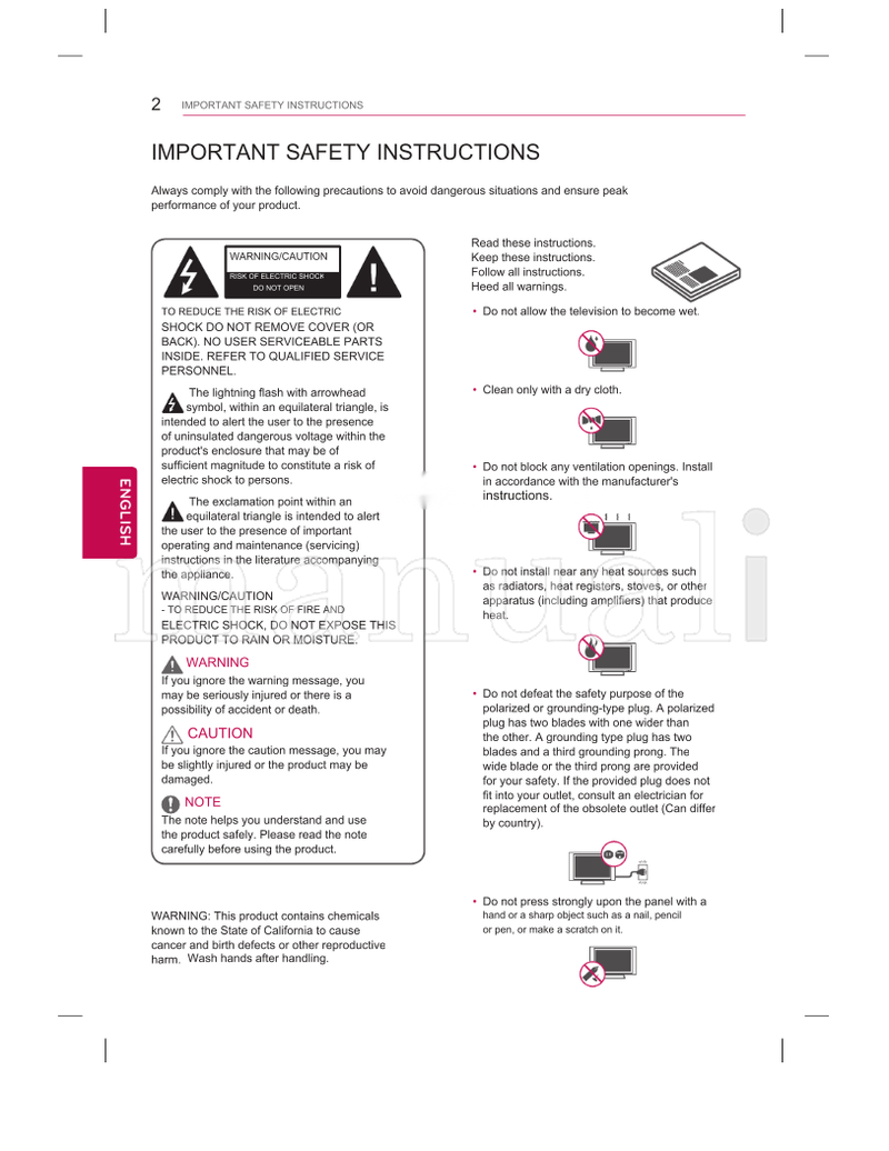 LG 22LY560M 28LY560M 32LY560M 42LY560M *MFL68080367* (24 pages) TV Operating Manual