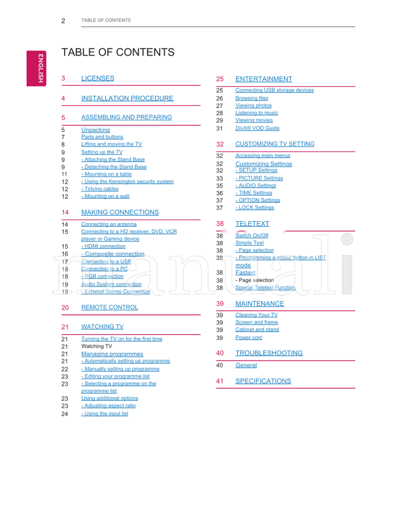 LG 22MA43A (44 pages) TV Operating Manual