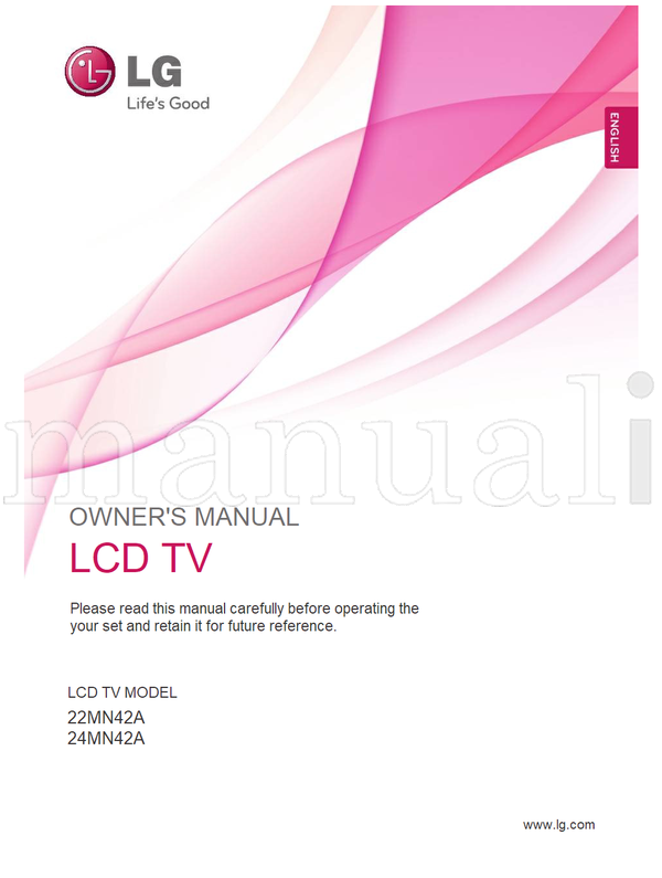 LG 22MN42A 24MN42A (46 pages) TV Operating Manual