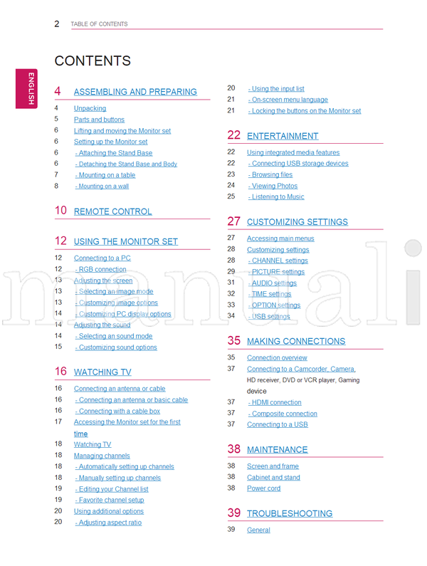 LG 22MN42A 24MN42A (46 pages) TV Operating Manual