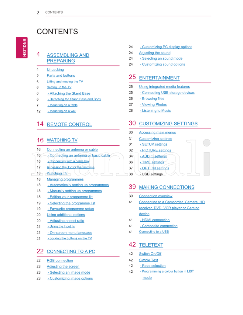 LG 22MN42B (52 pages) TV Operating Manual