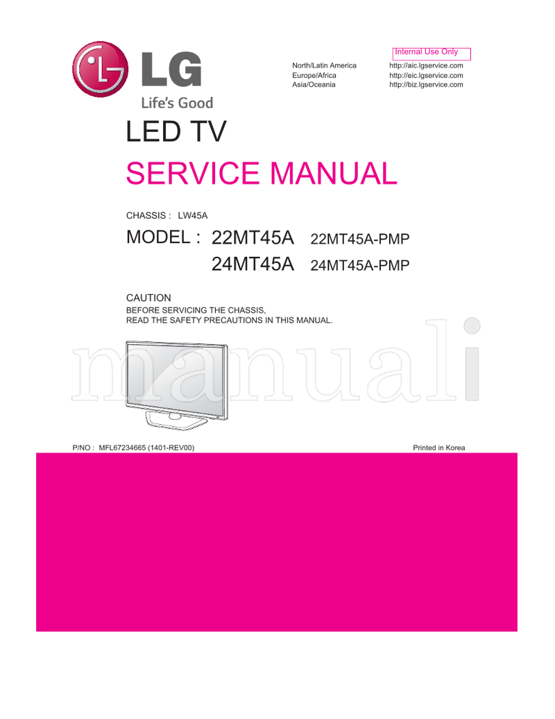 LG MFL67234665 LW45A 22MT45A 24MT45A 22MT45A-PMP 24MT45A-PMP (33 pages) TV Service Manual